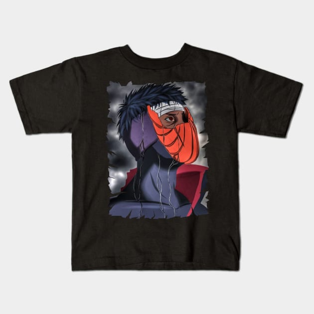 OBITO UCHIHA MERCH VTG Kids T-Shirt by Mie Ayam Herbal